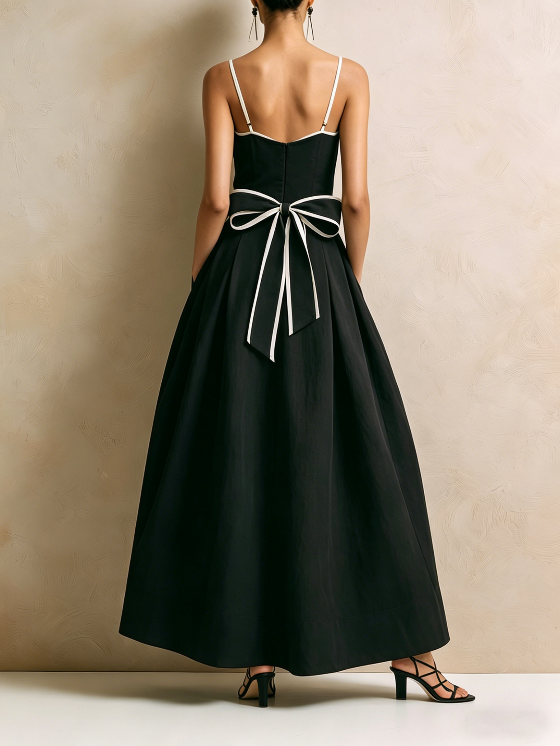Iconic Bow-Trim Maxi Dress Timeless Occasion Glam