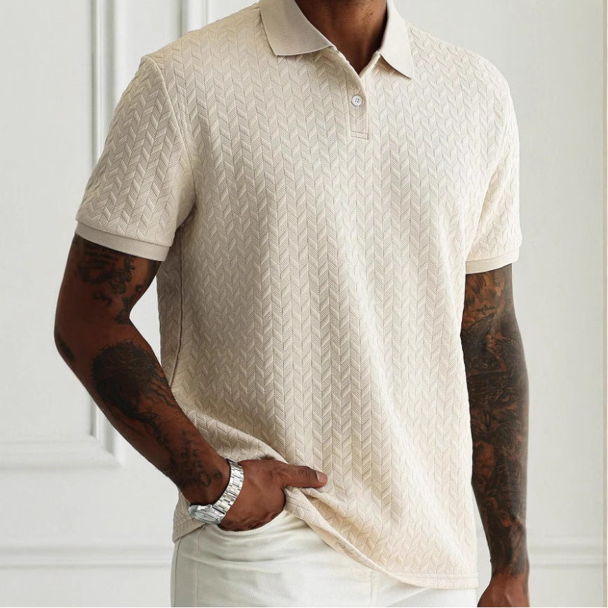 Men Luxe Polo Collectie met Structuur