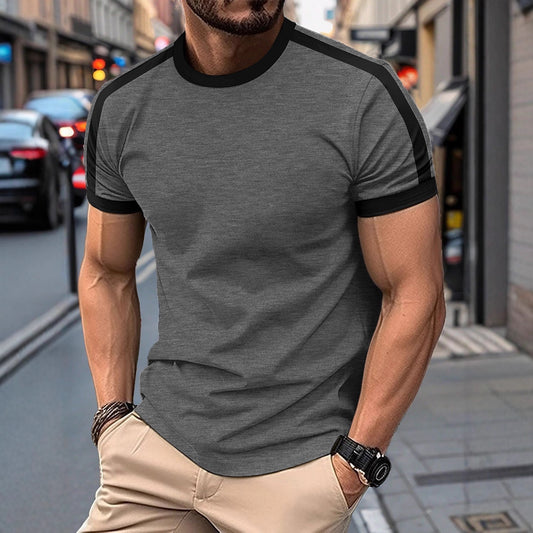 Heren Slim Fit T-Shirt met Contrasterende Details