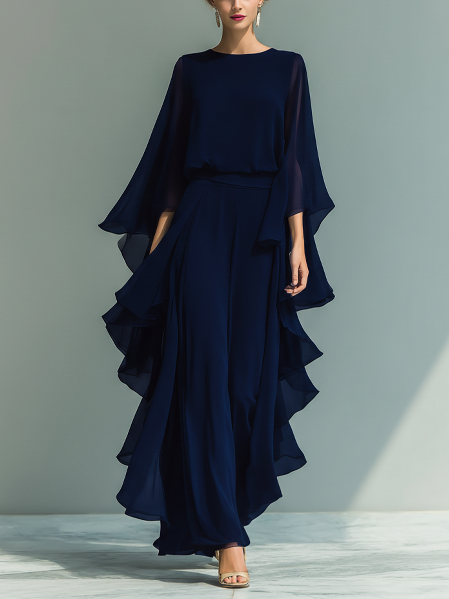 Marina™ | Elegant Ruffle Wide-Leg Trousers