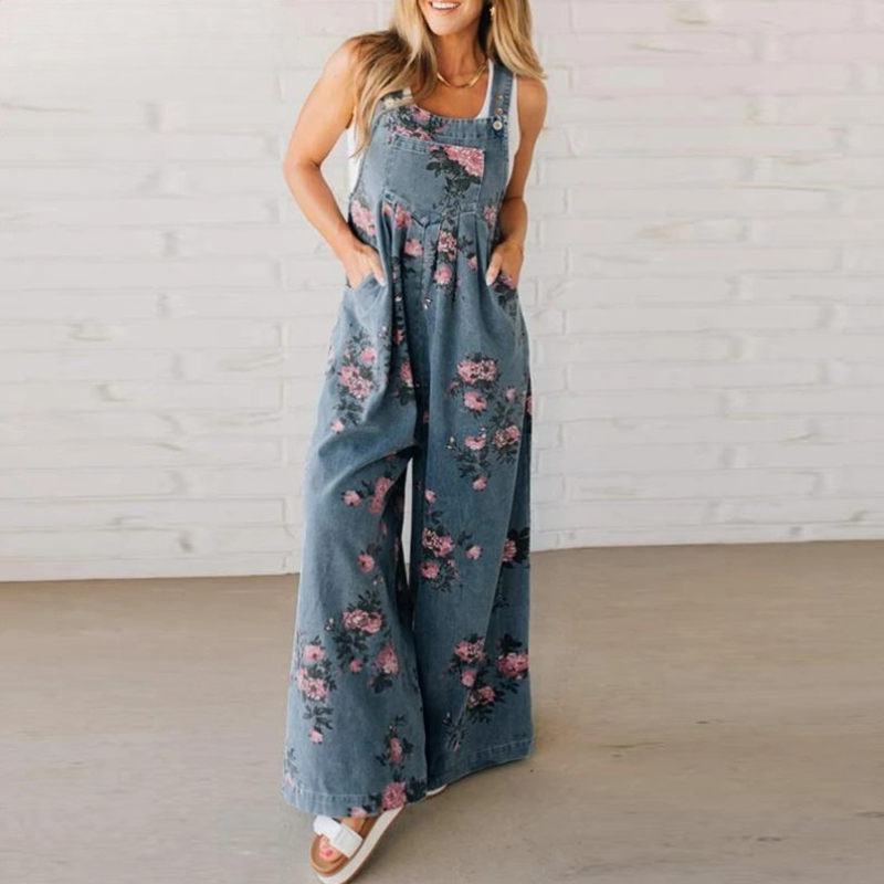 Denim with flowers / 3XL