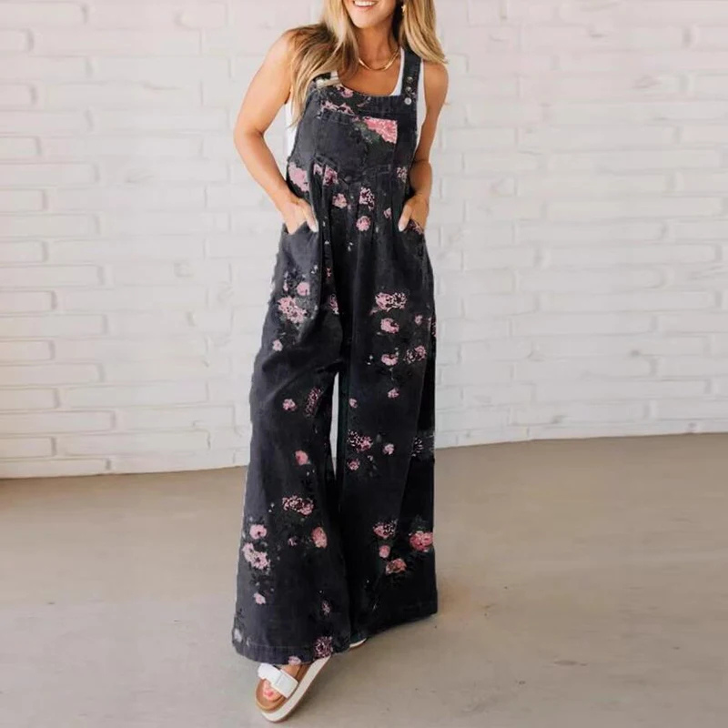 Black with flowers / 3XL