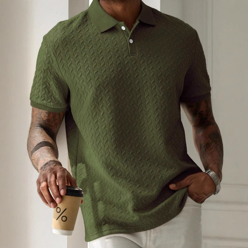 Men Luxe Polo Collectie met Structuur