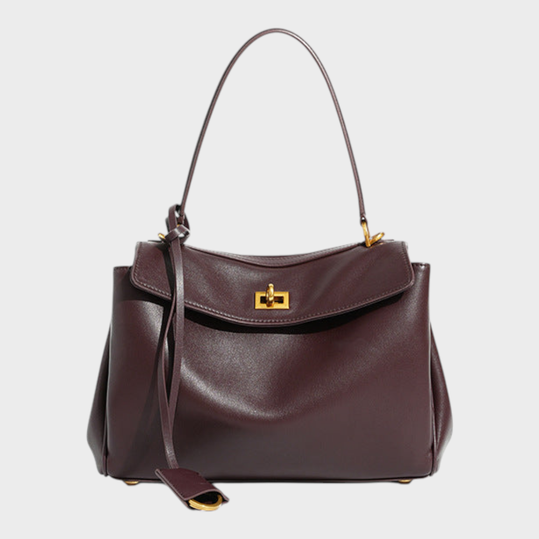 Small 23x10x8 cm / Suede Deep Coffee-Golden Hardware