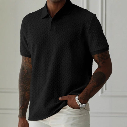 Men Luxe Polo Collectie met Structuur